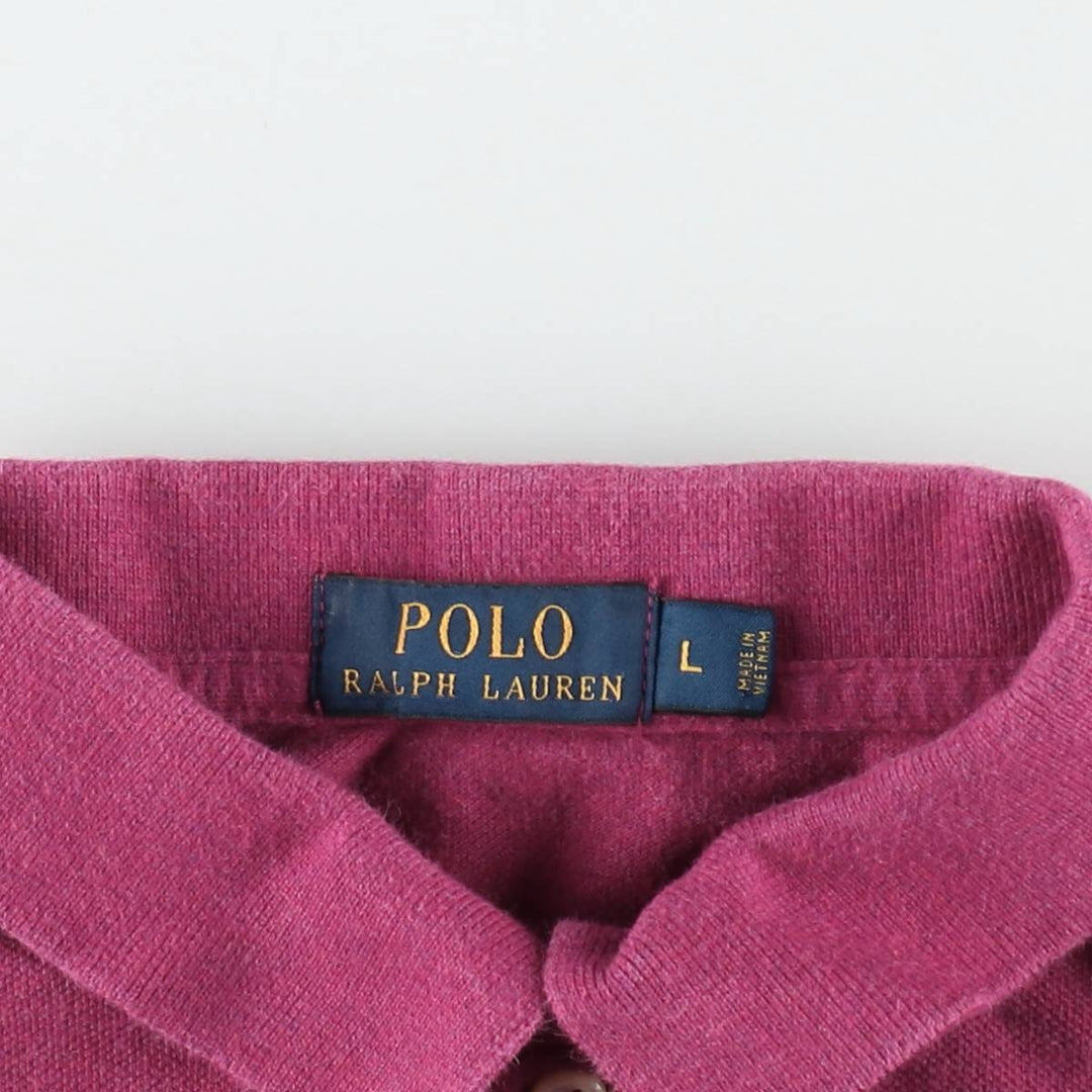 Ralph Lauren POLO RALPH LAUREN short sleeve polo shirt men's size L cotton Red type red-purple Vintage Second Hand