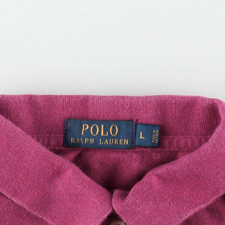Ralph Lauren POLO RALPH LAUREN short sleeve polo shirt men's size L cotton Red type red-purple Vintage Second Hand