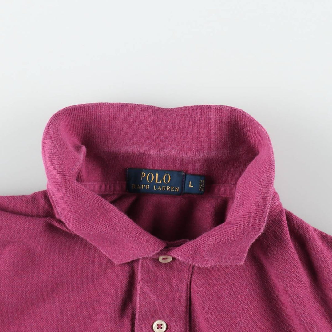 Ralph Lauren POLO RALPH LAUREN short sleeve polo shirt men's size L cotton Red type red-purple Vintage Second Hand
