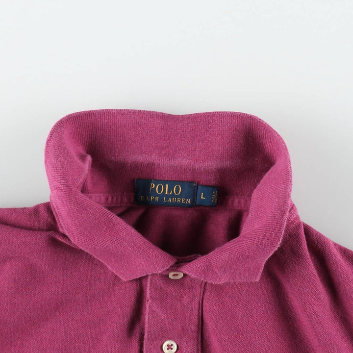 Ralph Lauren POLO RALPH LAUREN short sleeve polo shirt men's size L cotton Red type red-purple Vintage Second Hand