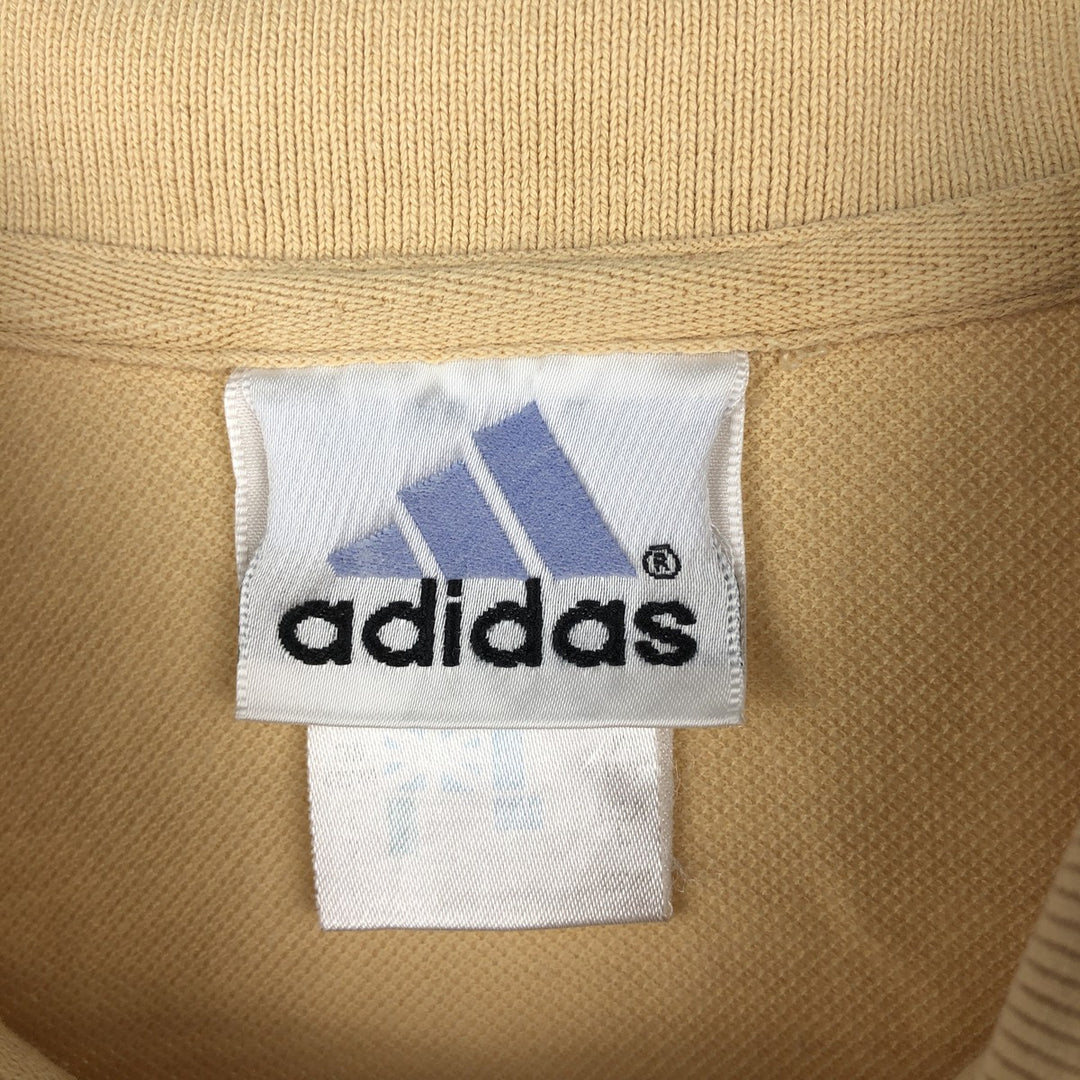 2000'S Adidas short-sleeved polo shirt, men's size L (approx.) unclear yellow type Vintage Second Hand