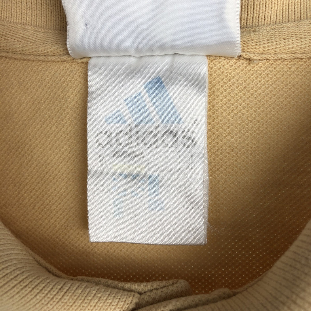 2000'S Adidas short-sleeved polo shirt, men's size L (approx.) unclear yellow type Vintage Second Hand