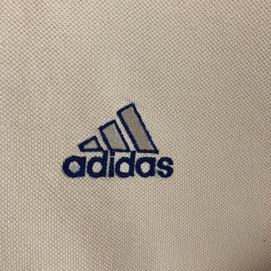 2000'S Adidas short-sleeved polo shirt, men's size L (approx.) unclear yellow type Vintage Second Hand