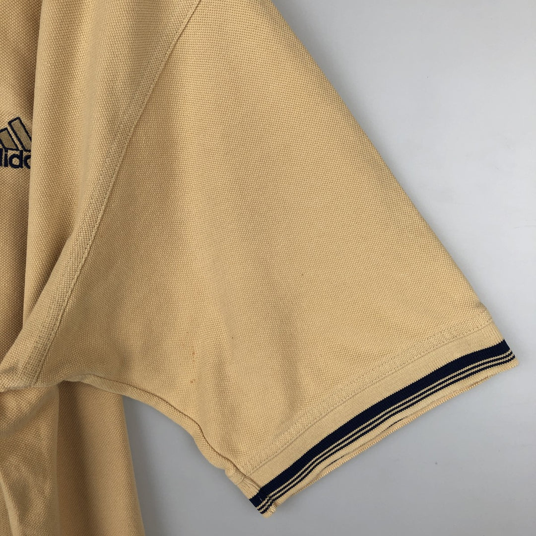 2000'S Adidas short-sleeved polo shirt, men's size L (approx.) unclear yellow type Vintage Second Hand