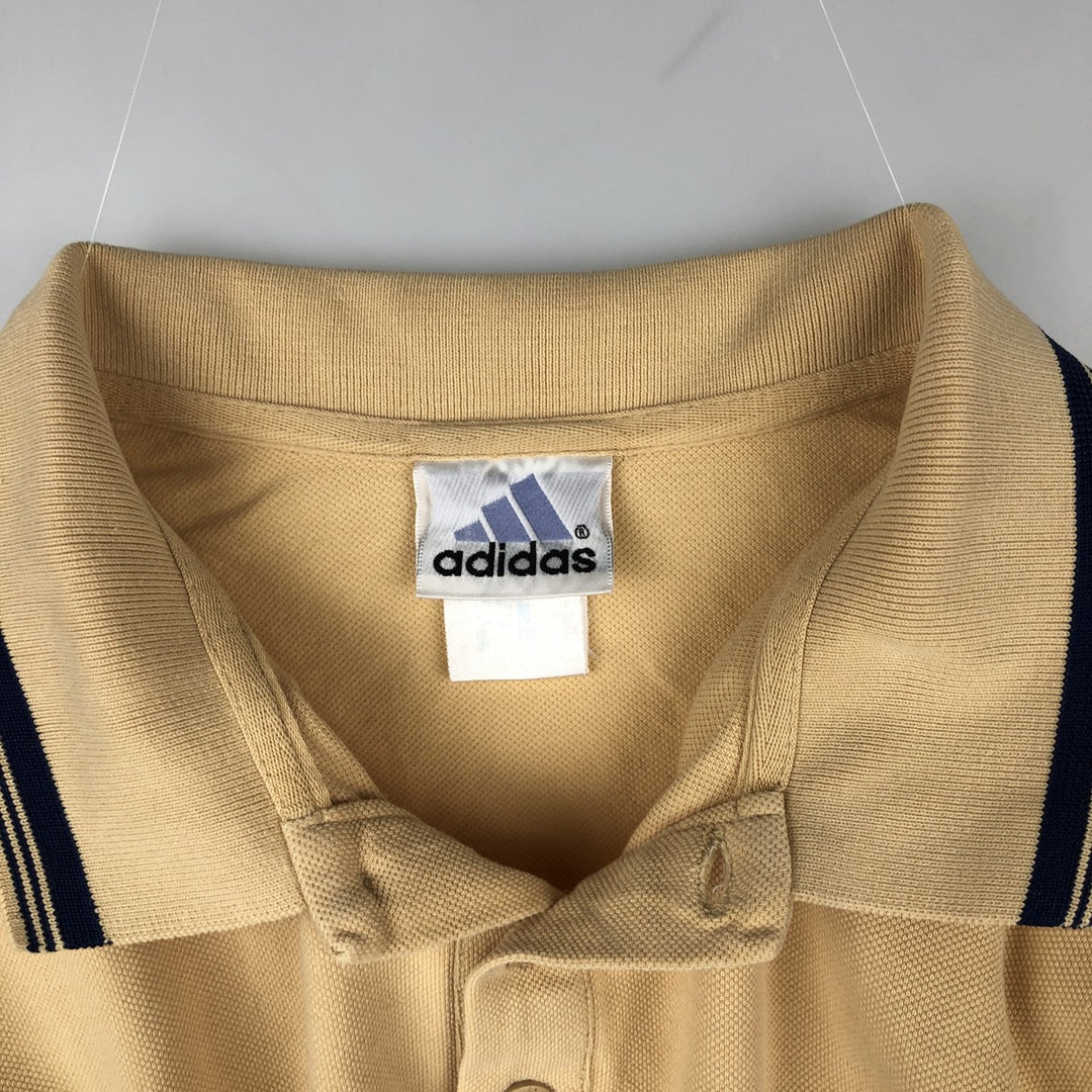 2000'S Adidas short-sleeved polo shirt, men's size L (approx.) unclear yellow type Vintage Second Hand