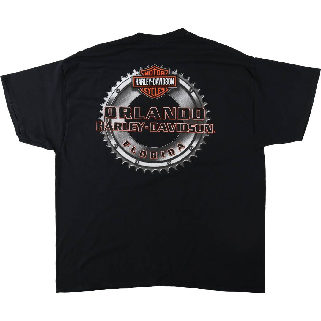 Harley-Davidson Skull Pattern Motorcycle Bike T-shirt Men's XXL cotton black type Vintage Second Hand