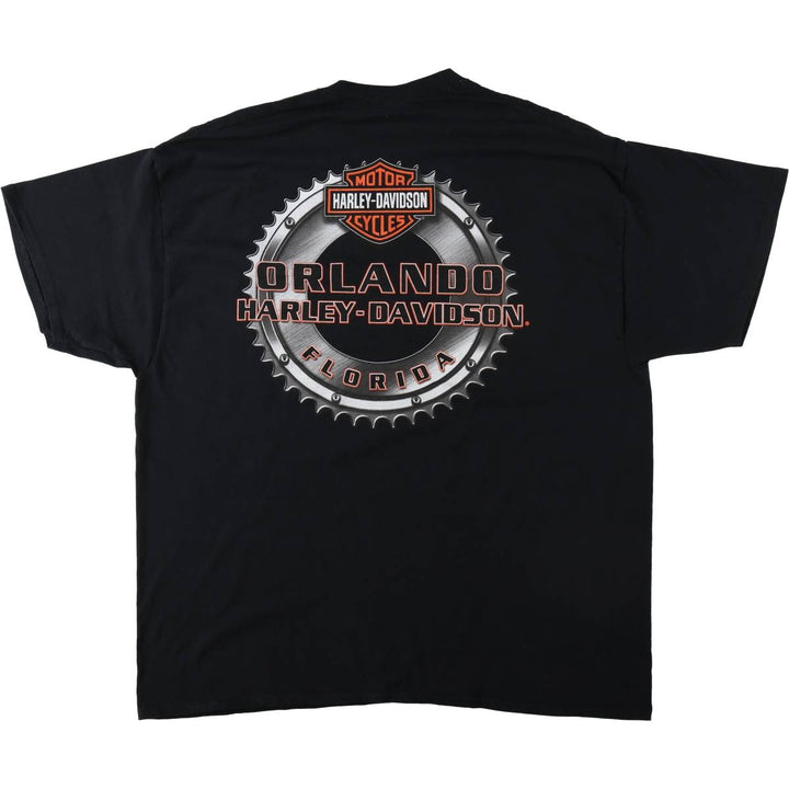 Harley-Davidson Skull Pattern Motorcycle Bike T-shirt Men's XXL cotton black type Vintage Second Hand