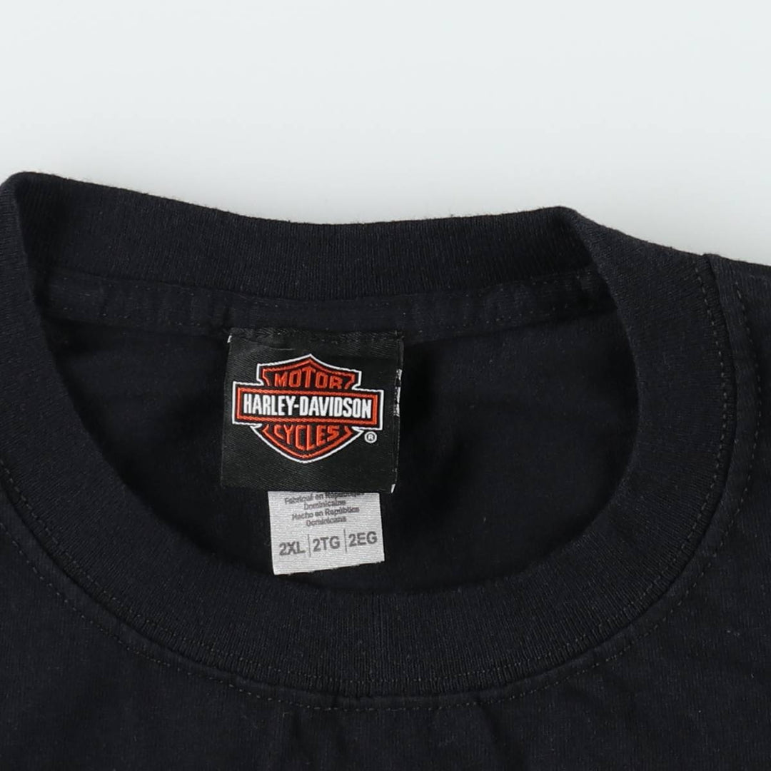 Harley-Davidson Skull Pattern Motorcycle Bike T-shirt Men's XXL cotton black type Vintage Second Hand