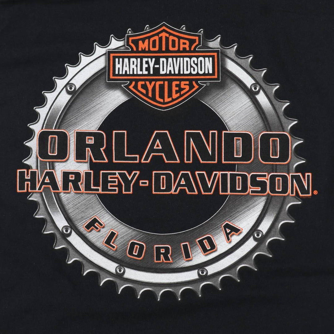 Harley-Davidson Skull Pattern Motorcycle Bike T-shirt Men's XXL cotton black type Vintage Second Hand