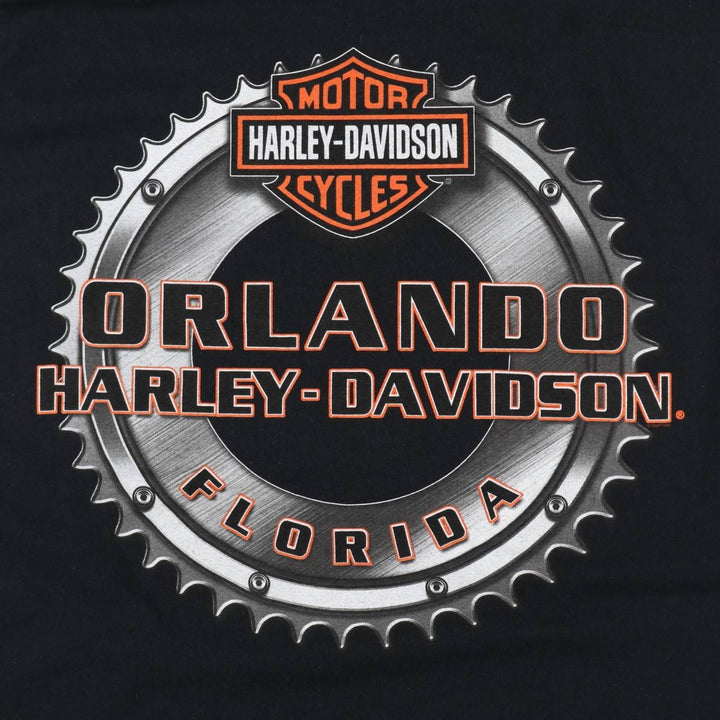 Harley-Davidson Skull Pattern Motorcycle Bike T-shirt Men's XXL cotton black type Vintage Second Hand