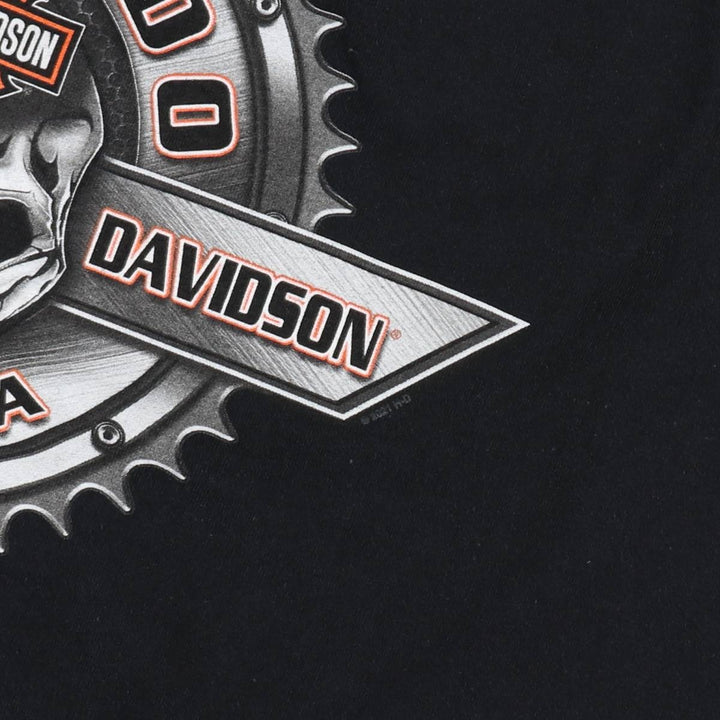 Harley-Davidson Skull Pattern Motorcycle Bike T-shirt Men's XXL cotton black type Vintage Second Hand