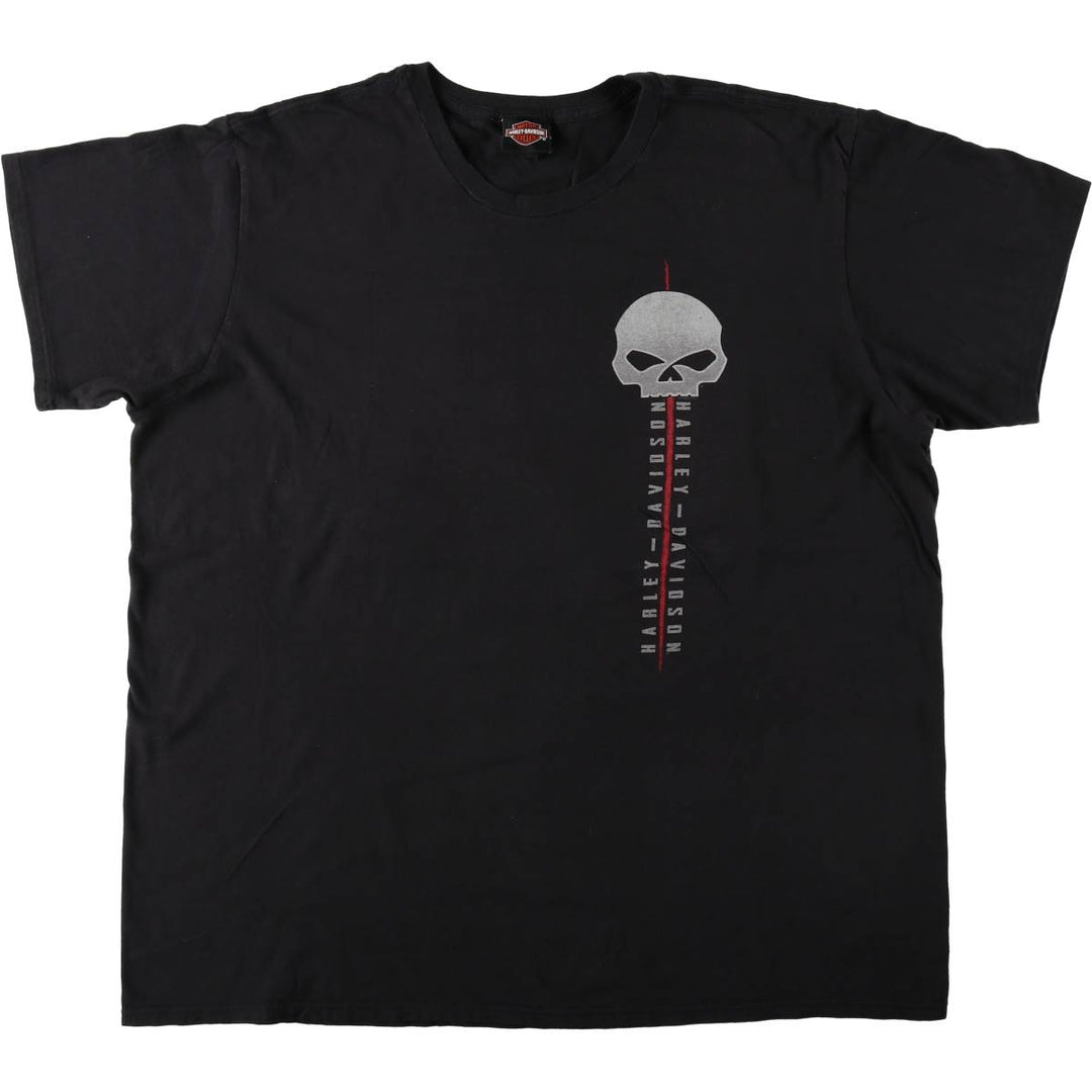 Harley-Davidson Skull Pattern Motorcycle Bike T-shirt Men's XL cotton black type Vintage Second Hand