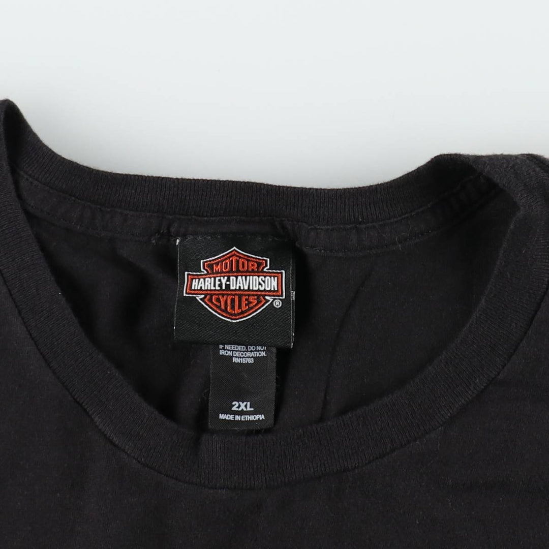 Harley-Davidson Skull Pattern Motorcycle Bike T-shirt Men's XL cotton black type Vintage Second Hand