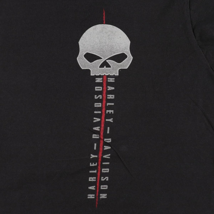 Harley-Davidson Skull Pattern Motorcycle Bike T-shirt Men's XL cotton black type Vintage Second Hand