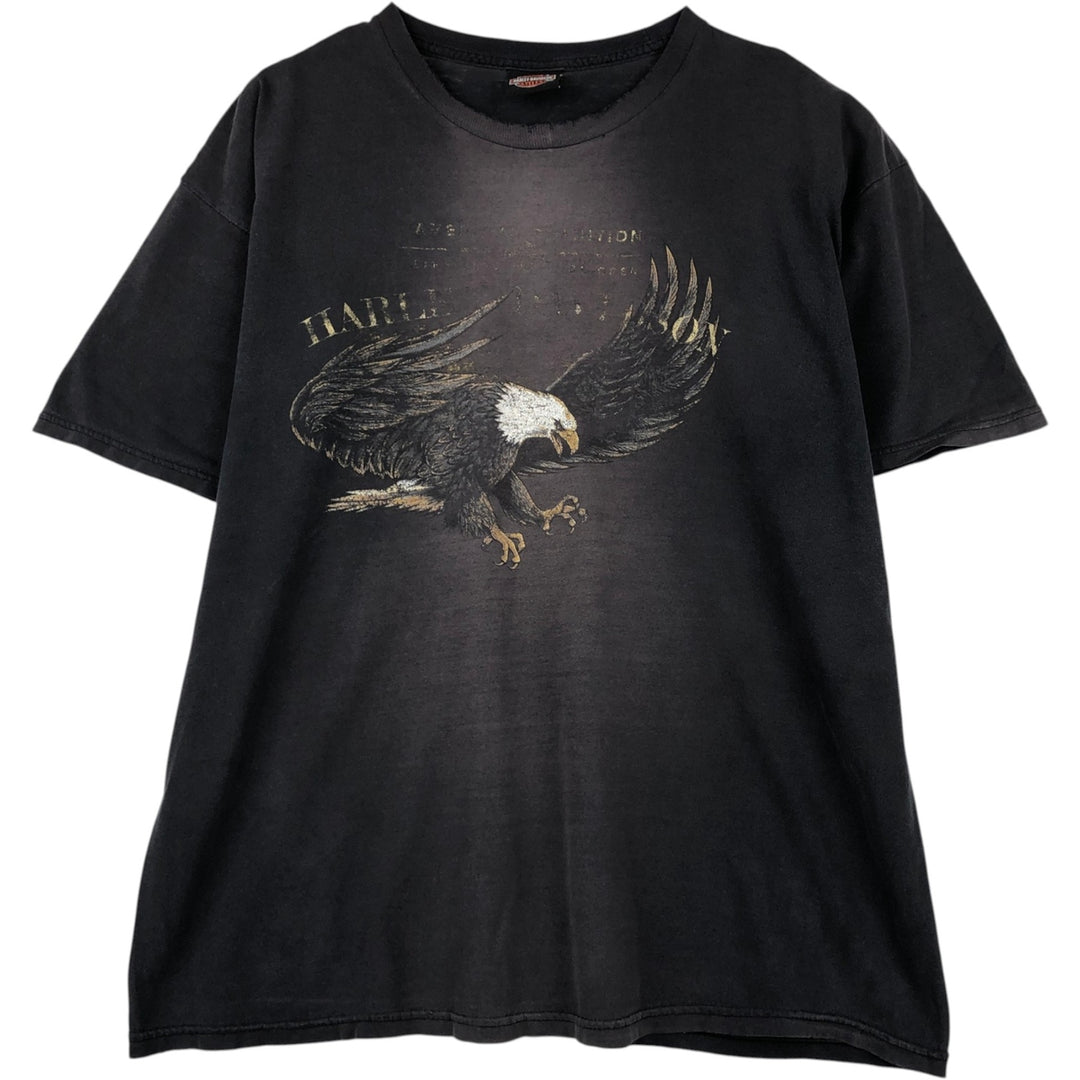 Harley-Davidson Eagle Pattern Motorcycle T-Shirt, Men's XL unclear black type Vintage Second Hand