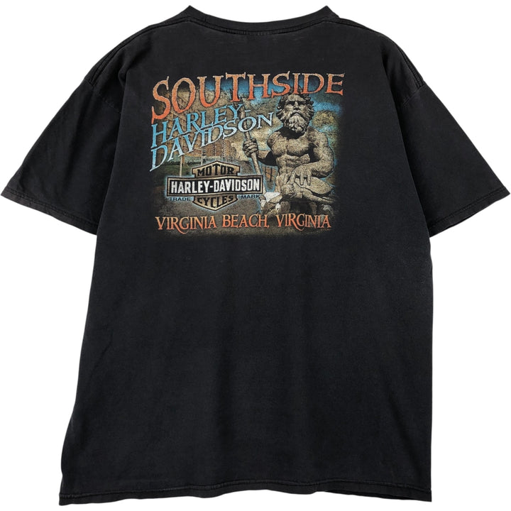 Harley-Davidson Eagle Pattern Motorcycle T-Shirt, Men's XL unclear black type Vintage Second Hand