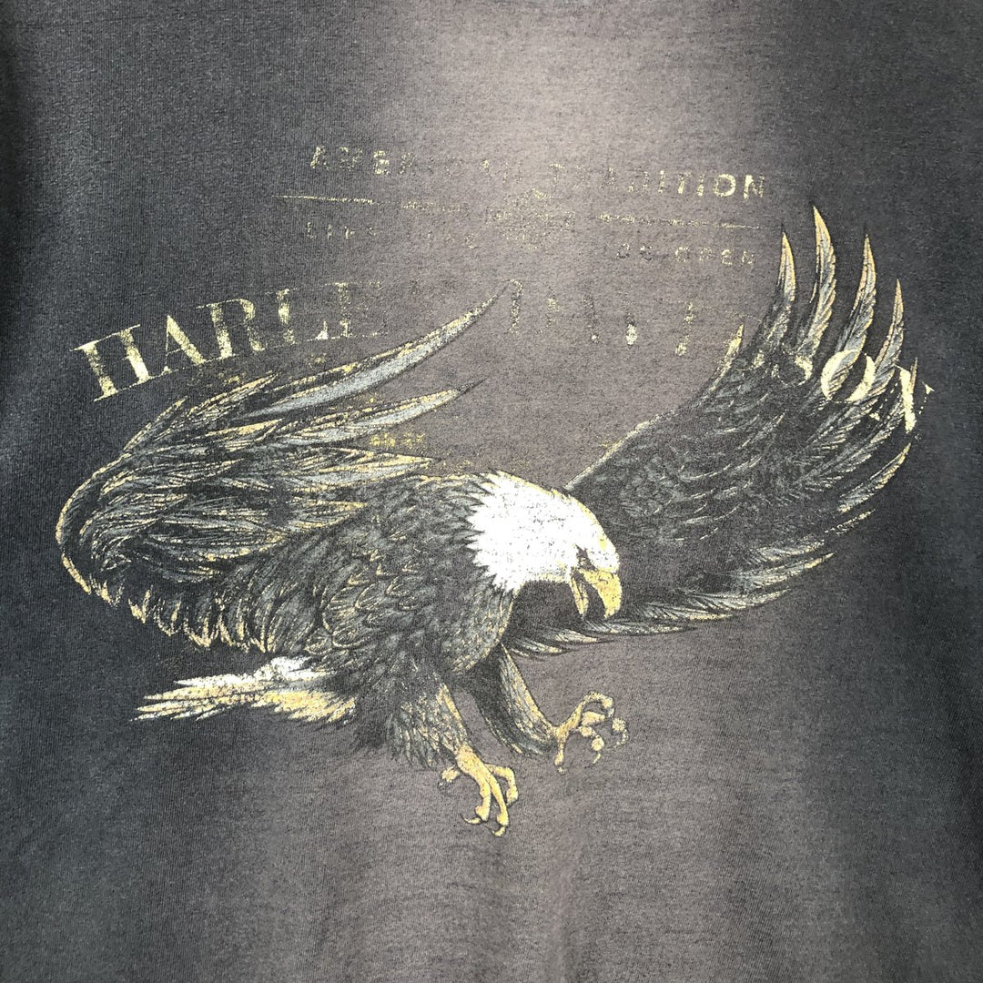 Harley-Davidson Eagle Pattern Motorcycle T-Shirt, Men's XL unclear black type Vintage Second Hand