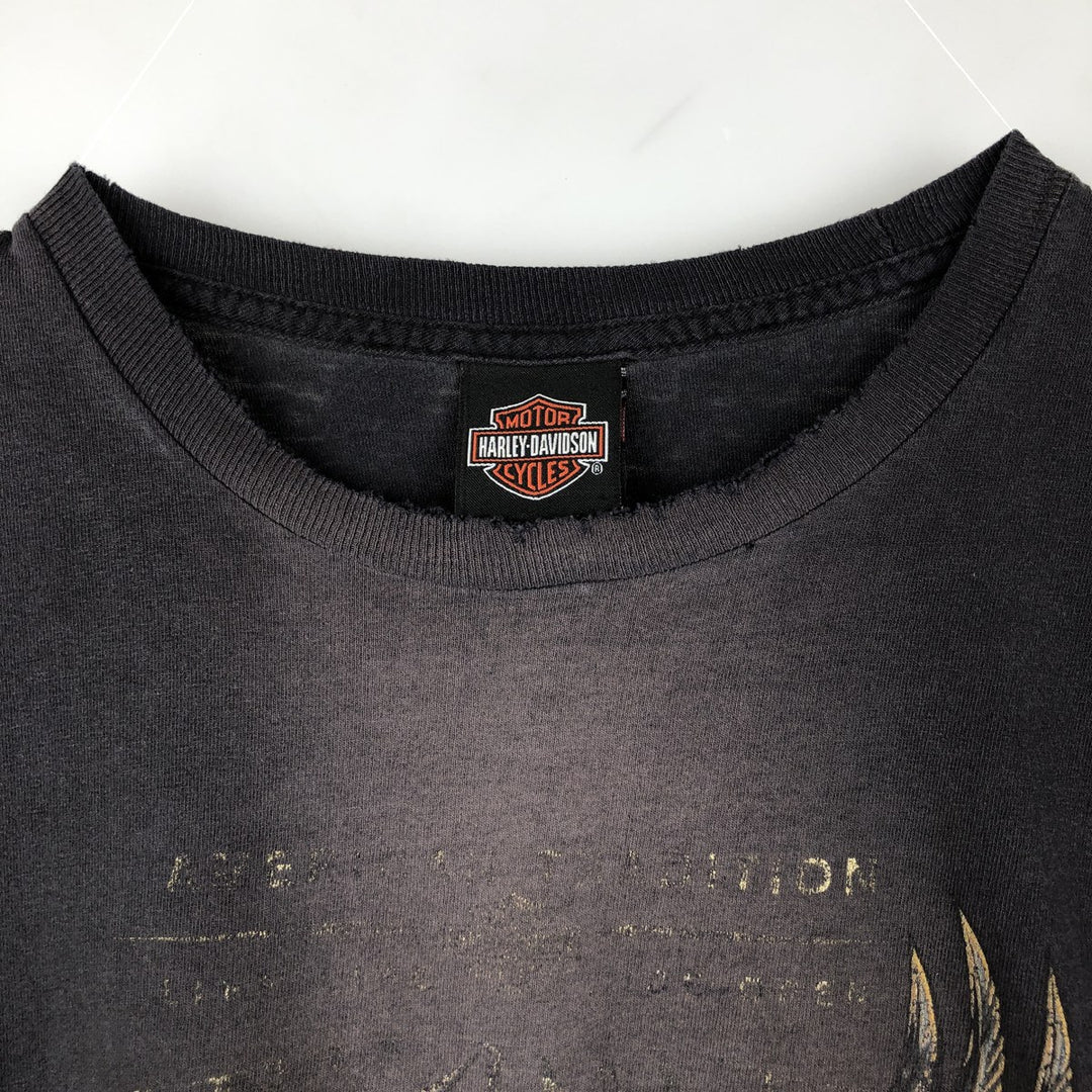 Harley-Davidson Eagle Pattern Motorcycle T-Shirt, Men's XL unclear black type Vintage Second Hand