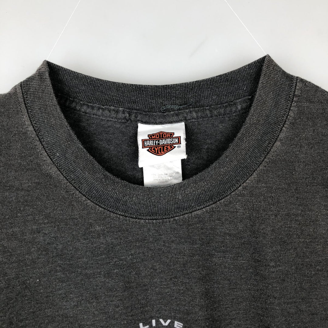 00'S Harley-Davidson Motorcycle Bike T-shirt Made in USA Men's XL cotton Charcoal Vintage Second Hand
