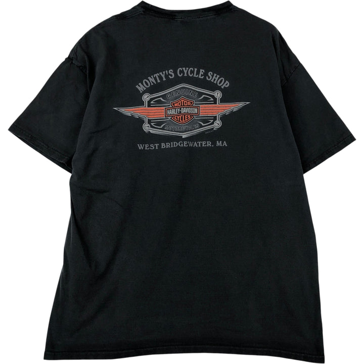 Harley-Davidson Motorcycle Bike T-shirt, Men's XL size unclear black type Vintage Second Hand