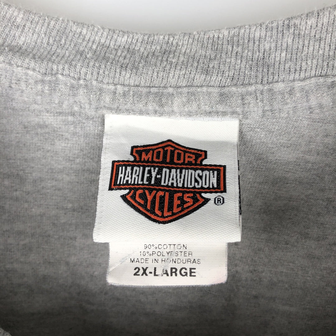 Harley-Davidson Skull Pattern Motorcycle Bike T-shirt Men's XXL cotton gray type Vintage Second Hand
