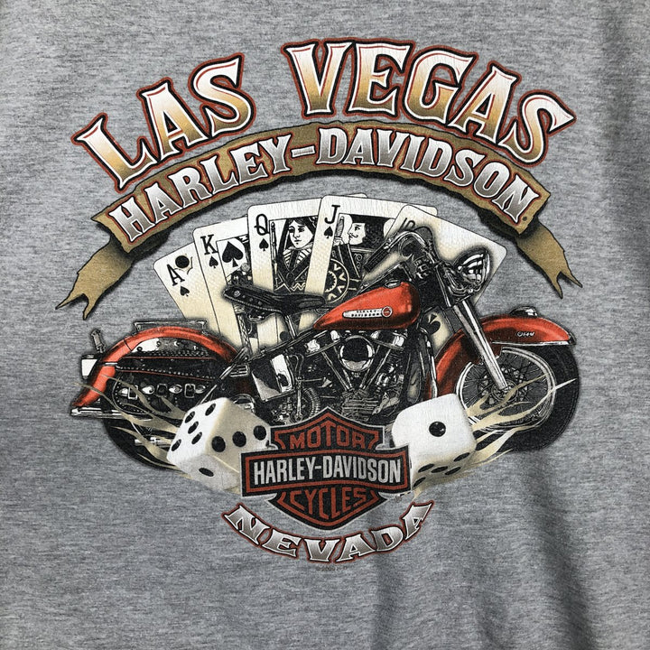 Harley-Davidson Skull Pattern Motorcycle Bike T-shirt Men's XXL cotton gray type Vintage Second Hand