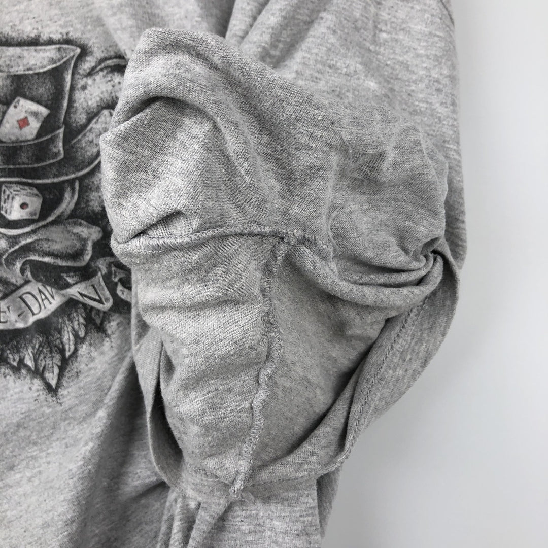 Harley-Davidson Skull Pattern Motorcycle Bike T-shirt Men's XXL cotton gray type Vintage Second Hand