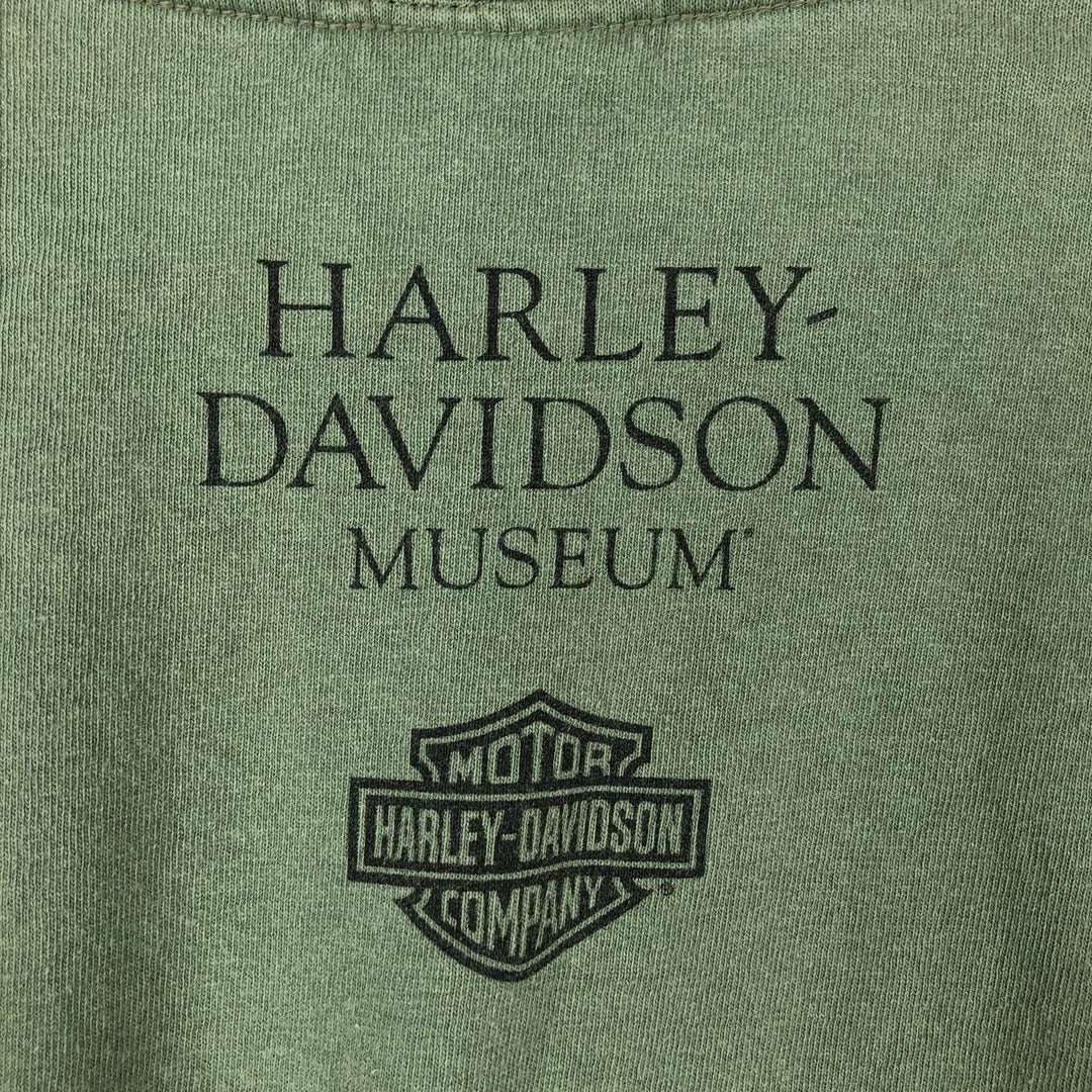 00'S Harley-Davidson Motorcycle Bike T-shirt Men's XL size cotton green type Vintage Second Hand