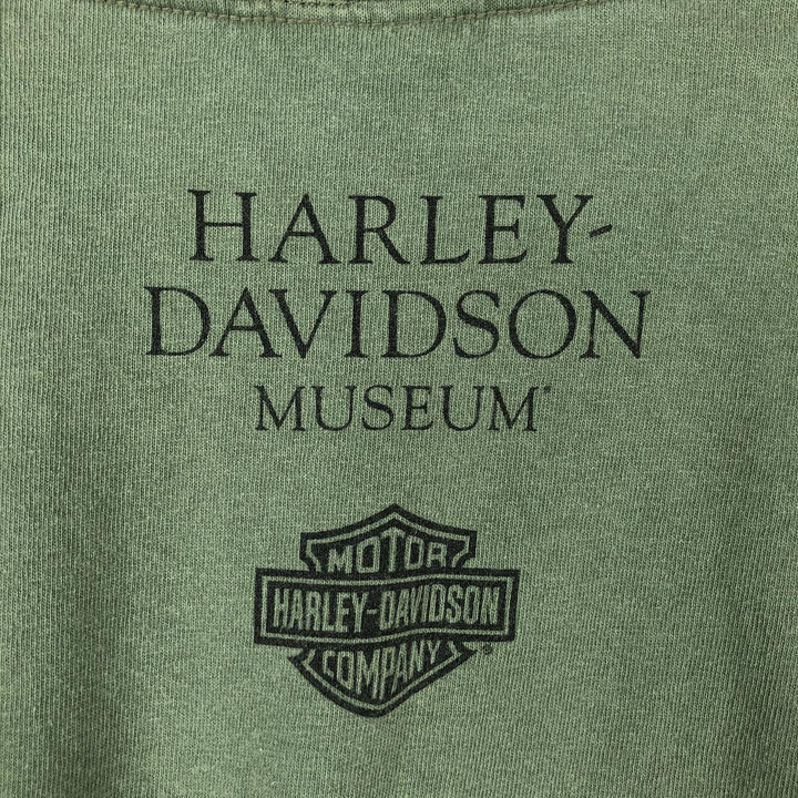 00'S Harley-Davidson Motorcycle Bike T-shirt Men's XL size cotton green type Vintage Second Hand