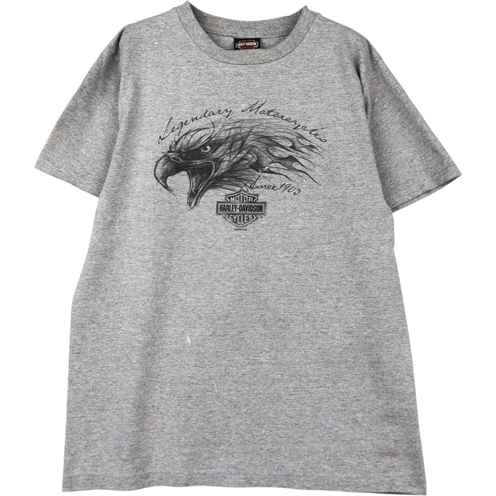 2000'S Harley-Davidson Eagle Pattern Motorcycle T-Shirt, Men's Size M (approx.) cotton gray type Vintage Second Hand