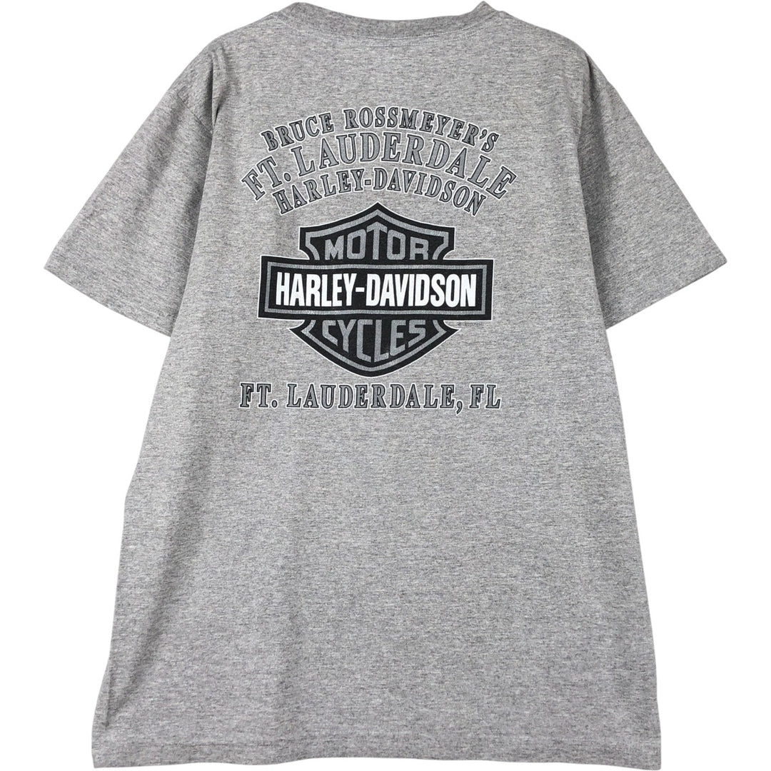 2000'S Harley-Davidson Eagle Pattern Motorcycle T-Shirt, Men's Size M (approx.) cotton gray type Vintage Second Hand