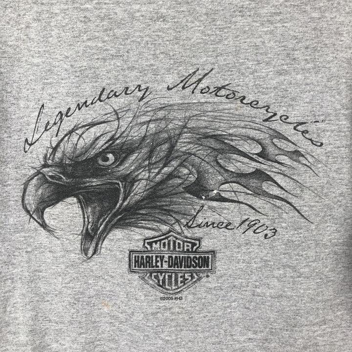 2000'S Harley-Davidson Eagle Pattern Motorcycle T-Shirt, Men's Size M (approx.) cotton gray type Vintage Second Hand