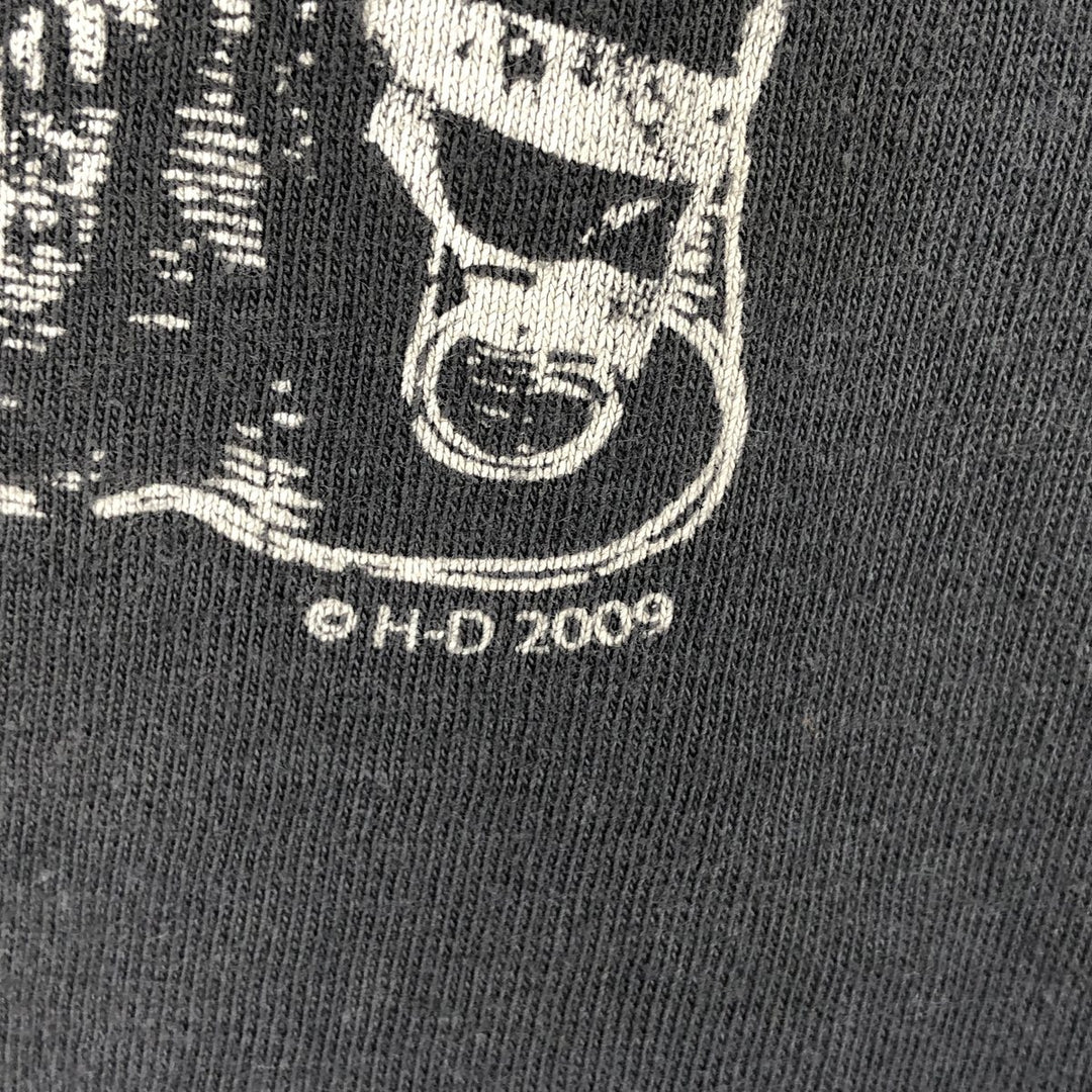 00'S Harley-Davidson Eagle Pattern Motorcycle Bike T-shirt Men's L size cotton Charcoal Vintage Second Hand