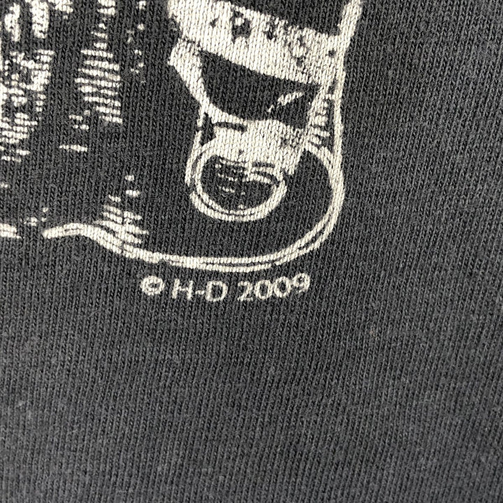 00'S Harley-Davidson Eagle Pattern Motorcycle Bike T-shirt Men's L size cotton Charcoal Vintage Second Hand