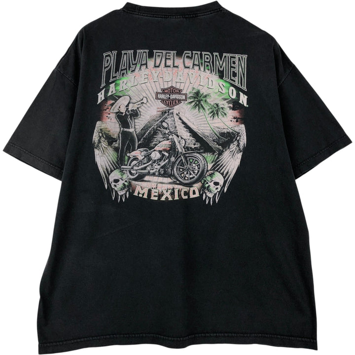 Harley-Davidson Skull Pattern Motorcycle Bike T-shirt Men's XXL cotton black type Vintage Second Hand