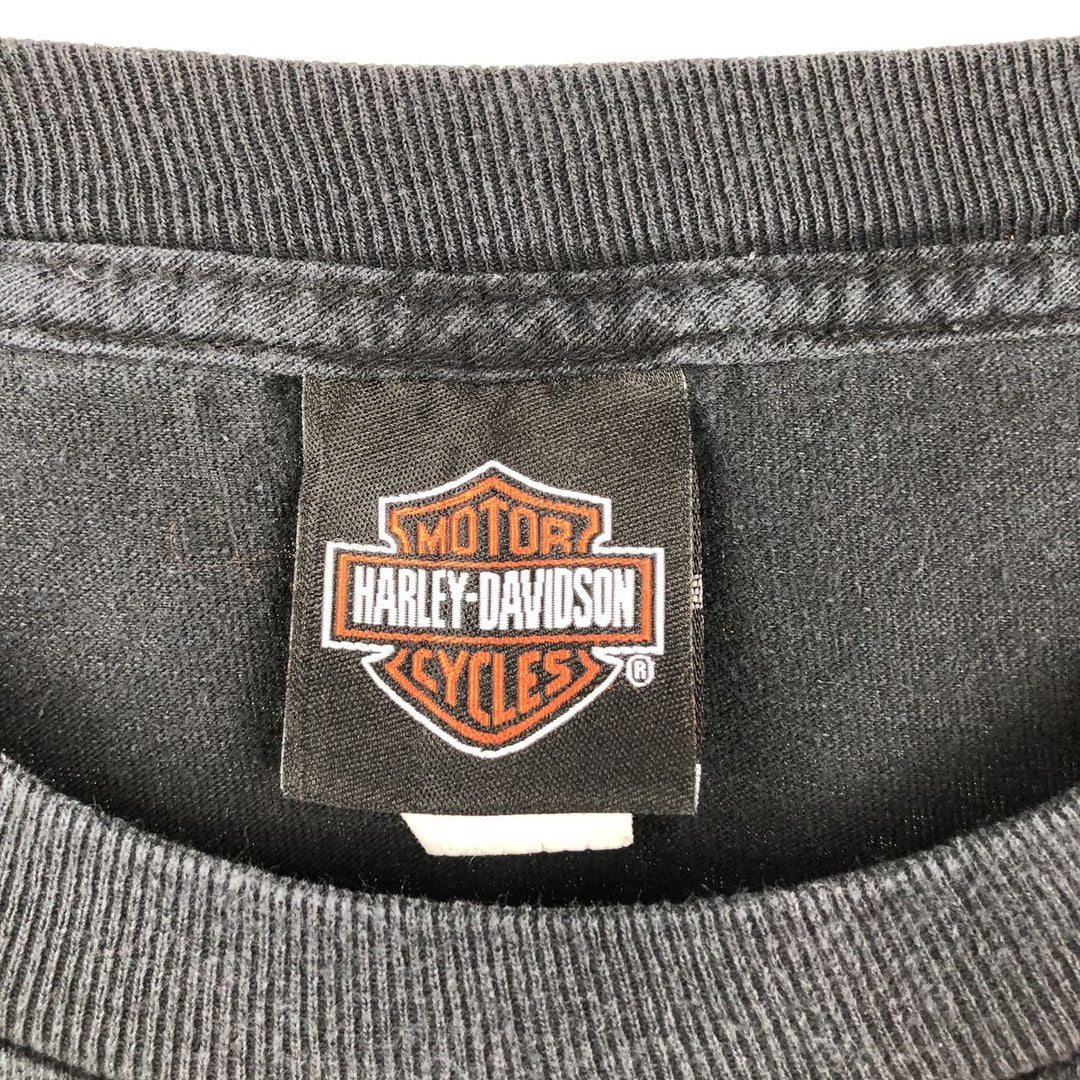 Harley-Davidson Skull Pattern Motorcycle Bike T-shirt Men's XXL cotton black type Vintage Second Hand