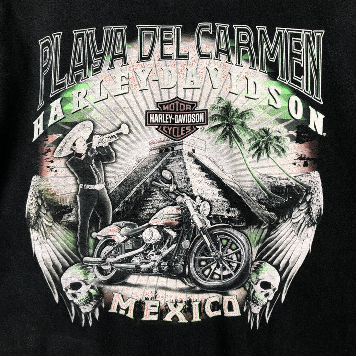 Harley-Davidson Skull Pattern Motorcycle Bike T-shirt Men's XXL cotton black type Vintage Second Hand