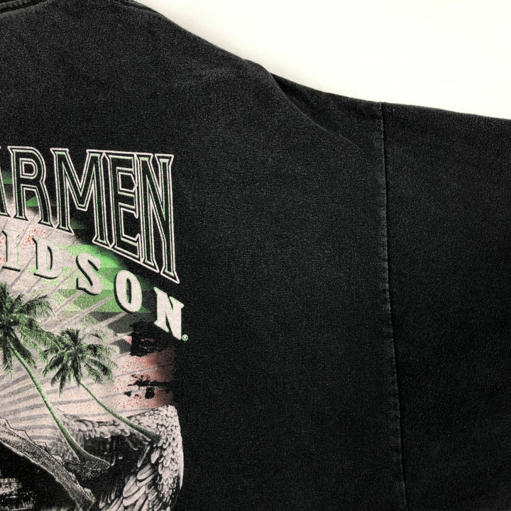 Harley-Davidson Skull Pattern Motorcycle Bike T-shirt Men's XXL cotton black type Vintage Second Hand