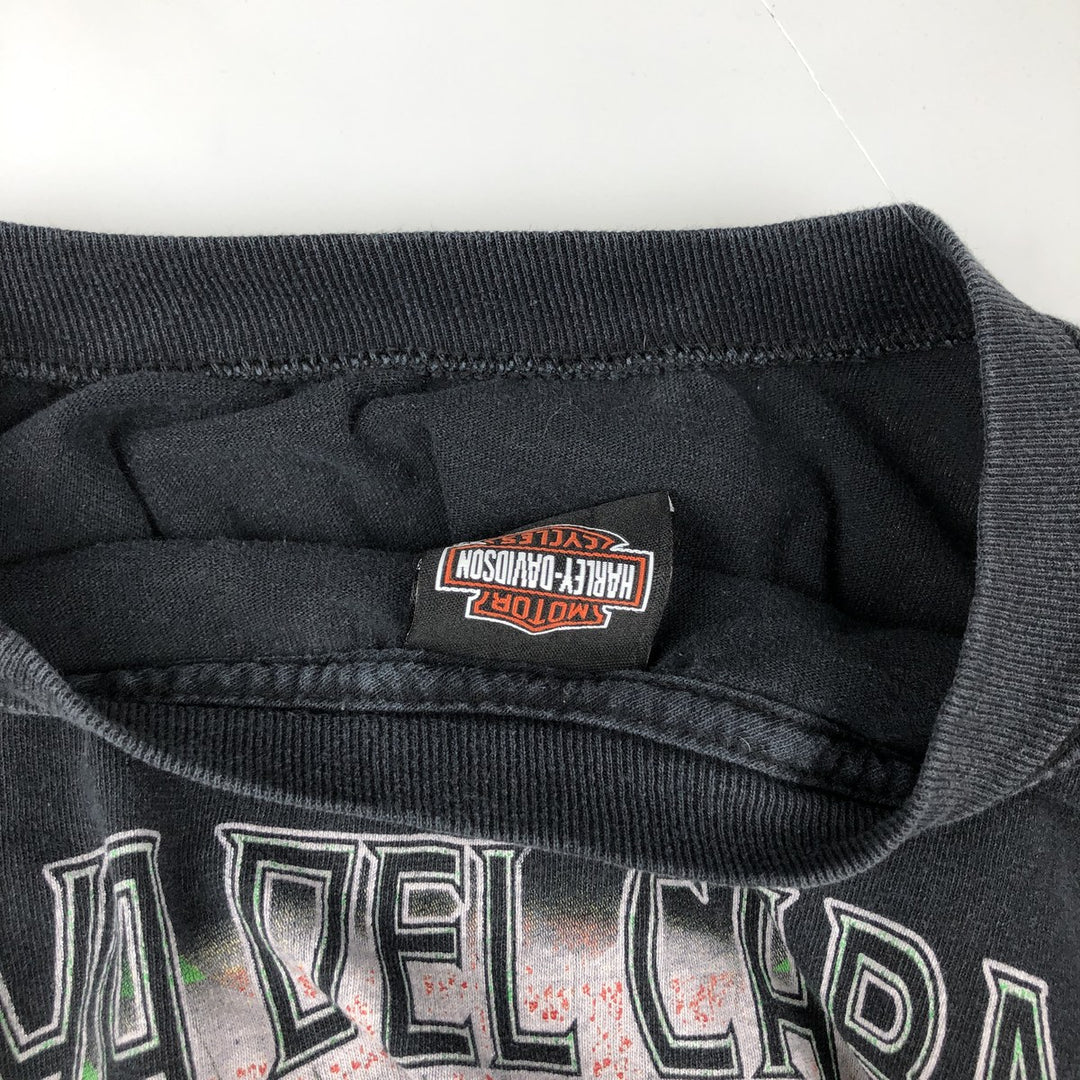 Harley-Davidson Skull Pattern Motorcycle Bike T-shirt Men's XXL cotton black type Vintage Second Hand