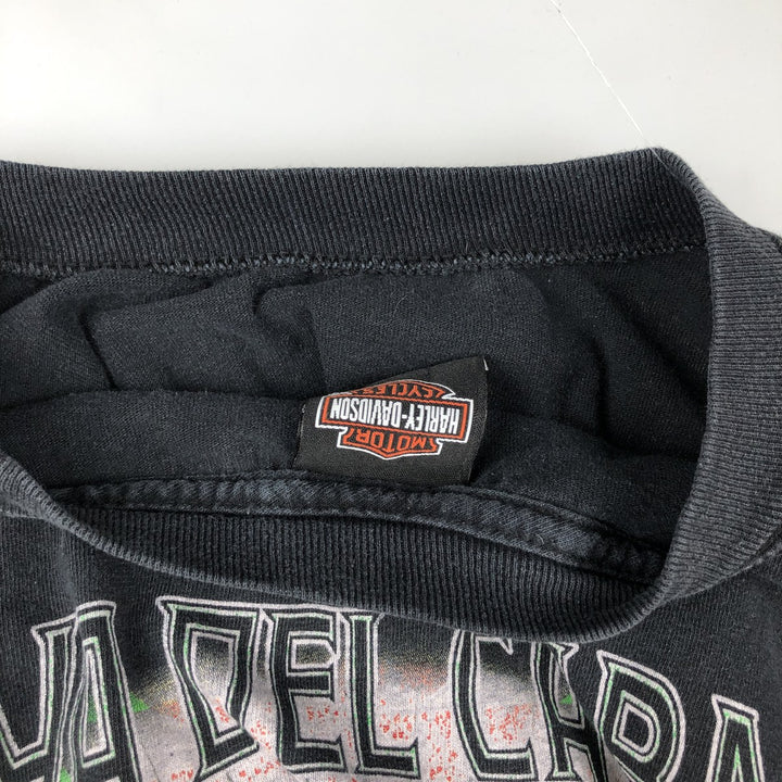 Harley-Davidson Skull Pattern Motorcycle Bike T-shirt Men's XXL cotton black type Vintage Second Hand