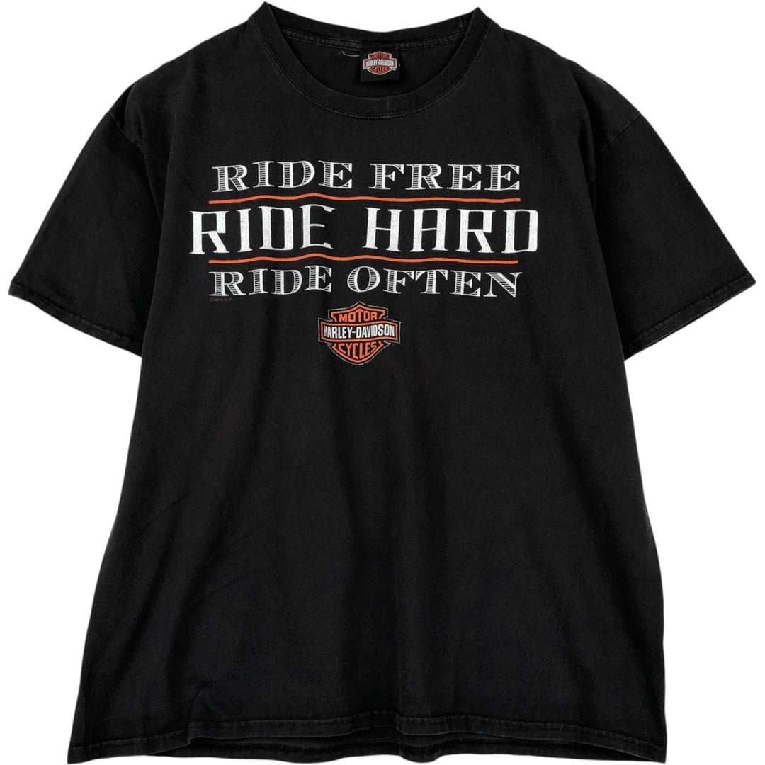 Harley-Davidson Motorcycle Bike T-shirt, Men's XL size cotton black type Vintage Second Hand