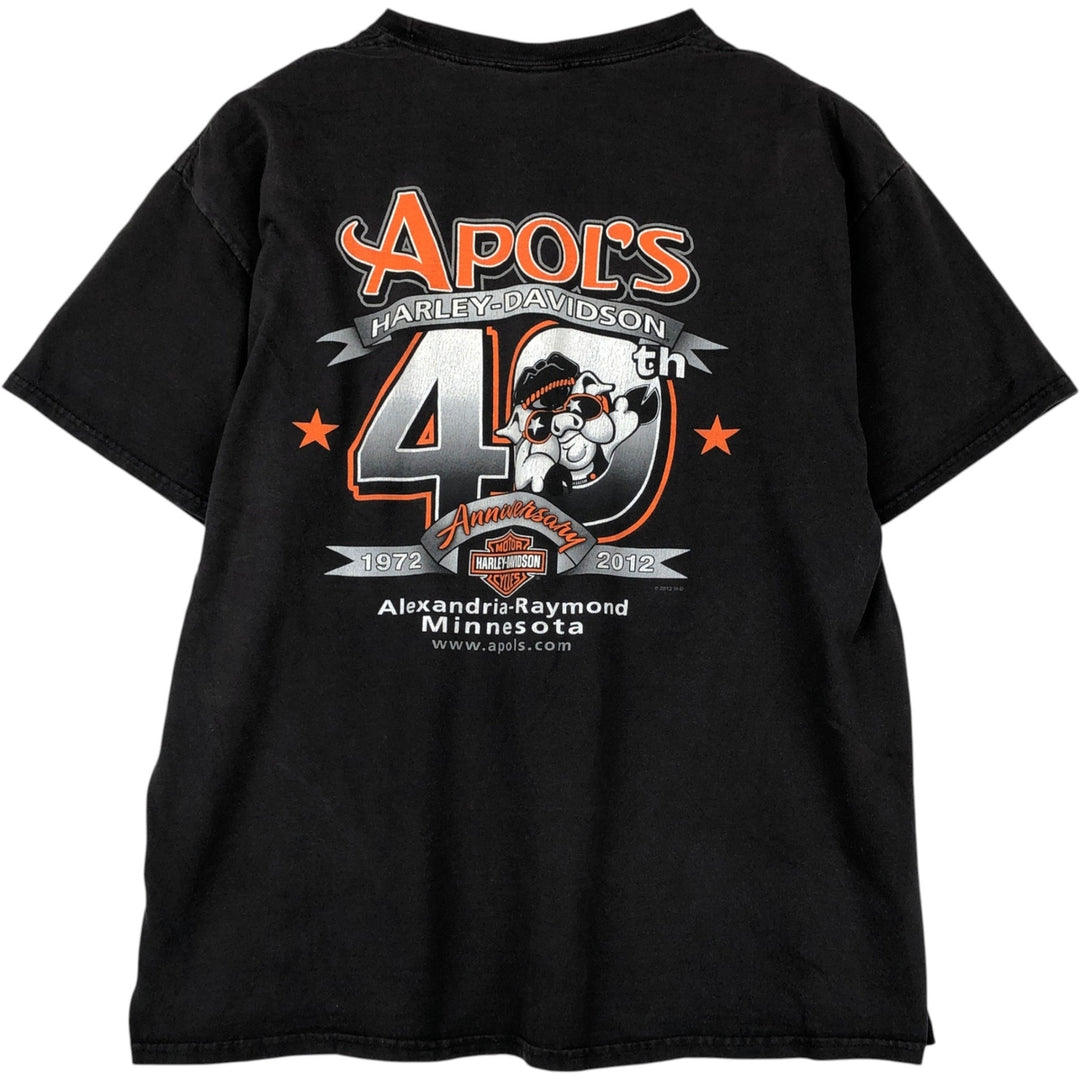 Harley-Davidson Motorcycle Bike T-shirt, Men's XL size cotton black type Vintage Second Hand