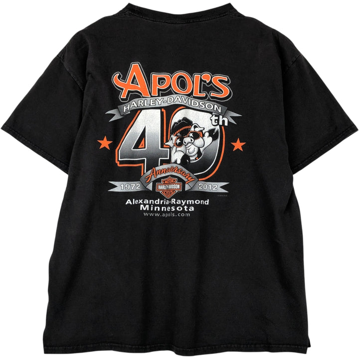 Harley-Davidson Motorcycle Bike T-shirt, Men's XL size cotton black type Vintage Second Hand