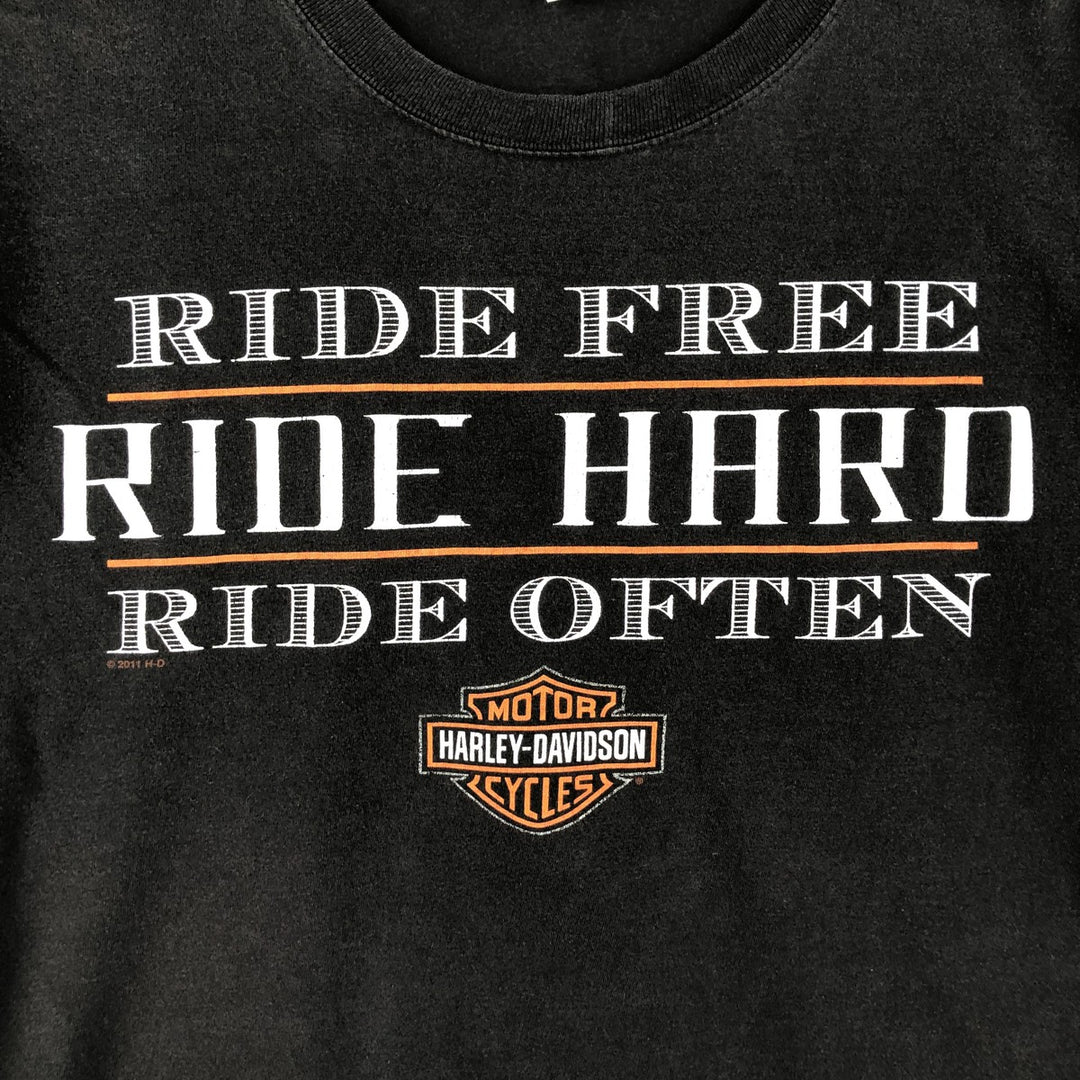 Harley-Davidson Motorcycle Bike T-shirt, Men's XL size cotton black type Vintage Second Hand