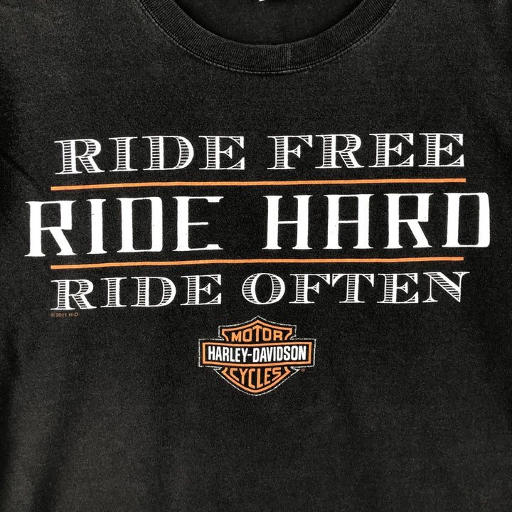 Harley-Davidson Motorcycle Bike T-shirt, Men's XL size cotton black type Vintage Second Hand