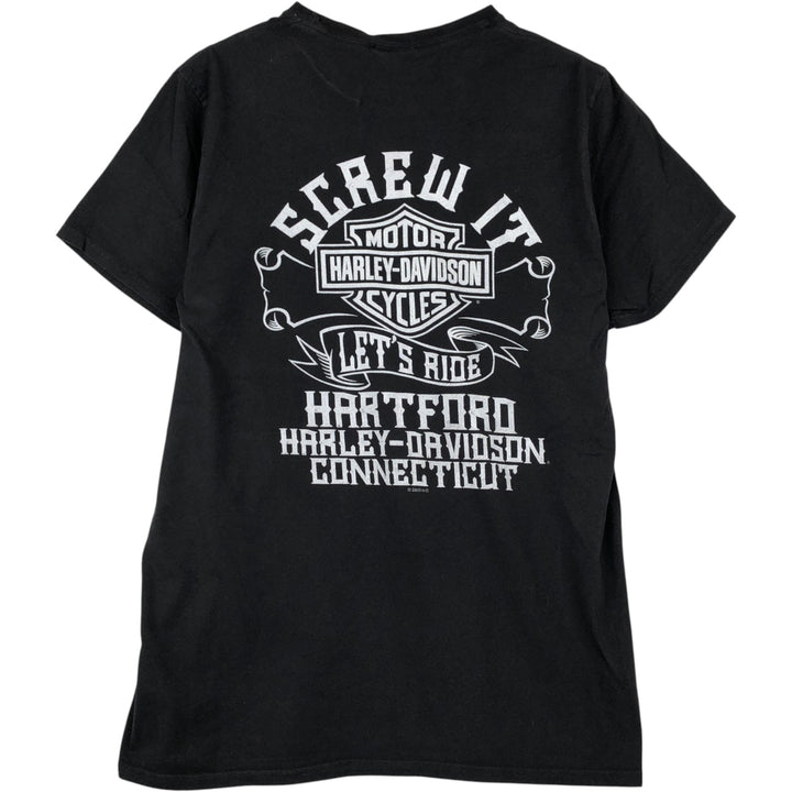 Harley-Davidson Motorcycle Bike T-shirt, Men's Size L cotton black type Vintage Second Hand