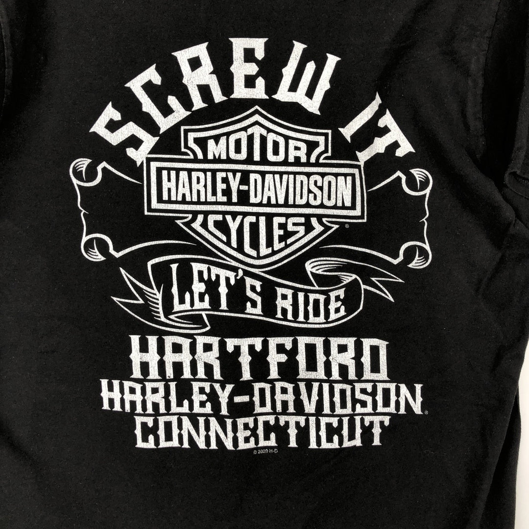 Harley-Davidson Motorcycle Bike T-shirt, Men's Size L cotton black type Vintage Second Hand