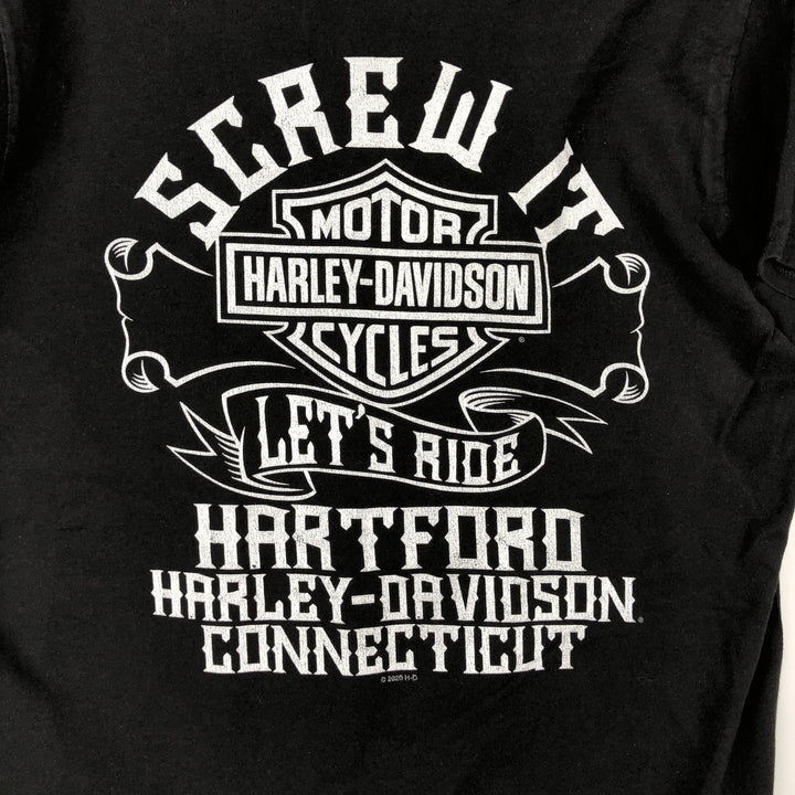 Harley-Davidson Motorcycle Bike T-shirt, Men's Size L cotton black type Vintage Second Hand
