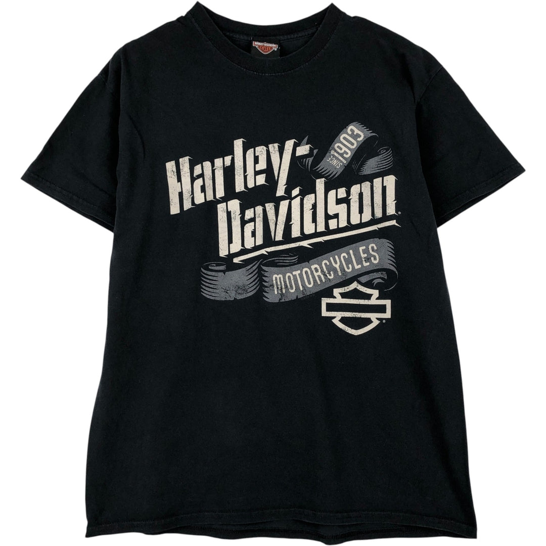 Harley-Davidson Motorcycle Bike T-shirt, Men's Size L cotton black type Vintage Second Hand