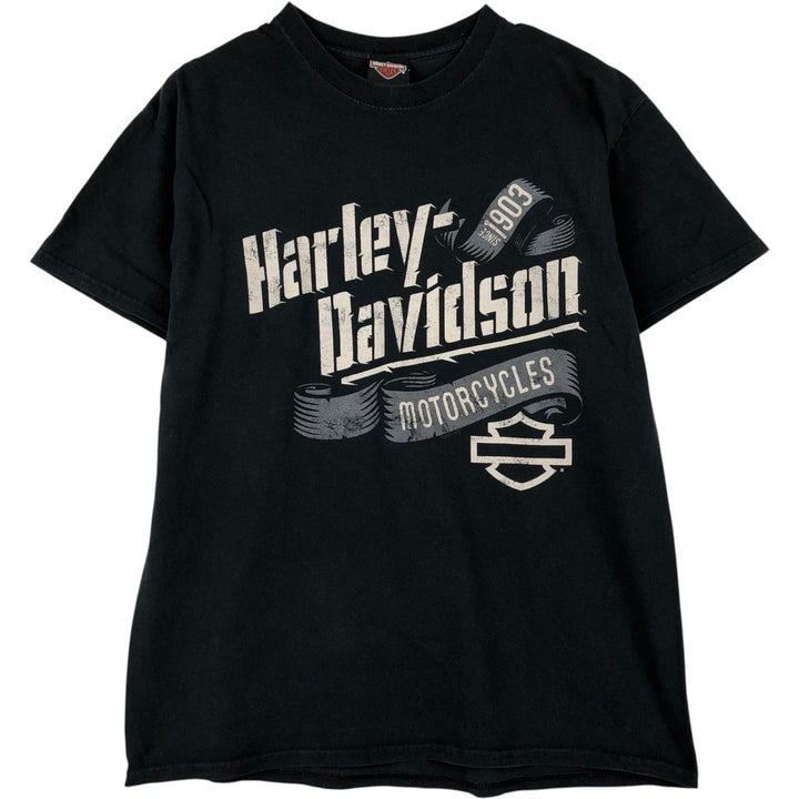 Harley-Davidson Motorcycle Bike T-shirt, Men's Size L cotton black type Vintage Second Hand